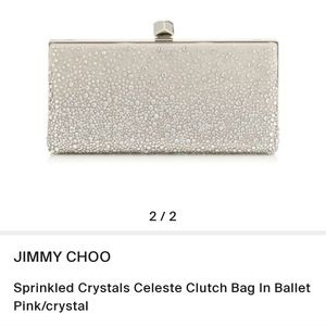 Jimmy choo Swarovski crystal, ballet pink clutch purse